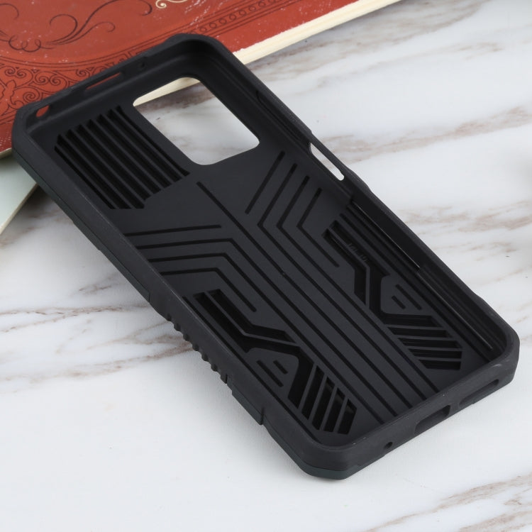 For Xiaomi Redmi 10 Vanguard Warrior All Inclusive Double-color Shockproof TPU + PC Protective Case with Holder