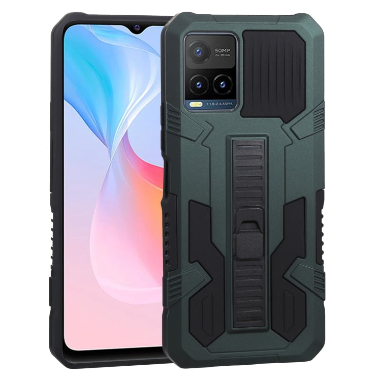For vivo Y21s / Y33s / Y21 Vanguard Warrior All Inclusive Double-color Shockproof TPU + PC Protective Case with Holder