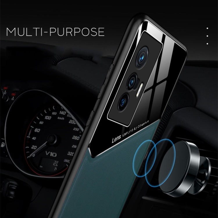 For vivo X70 All-inclusive Leather + Organic Glass Protective Case with Metal Iron Sheet