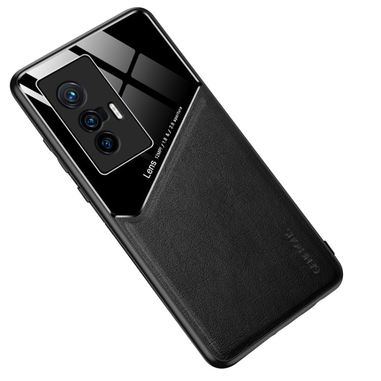 For vivo X70 All-inclusive Leather + Organic Glass Protective Case with Metal Iron Sheet