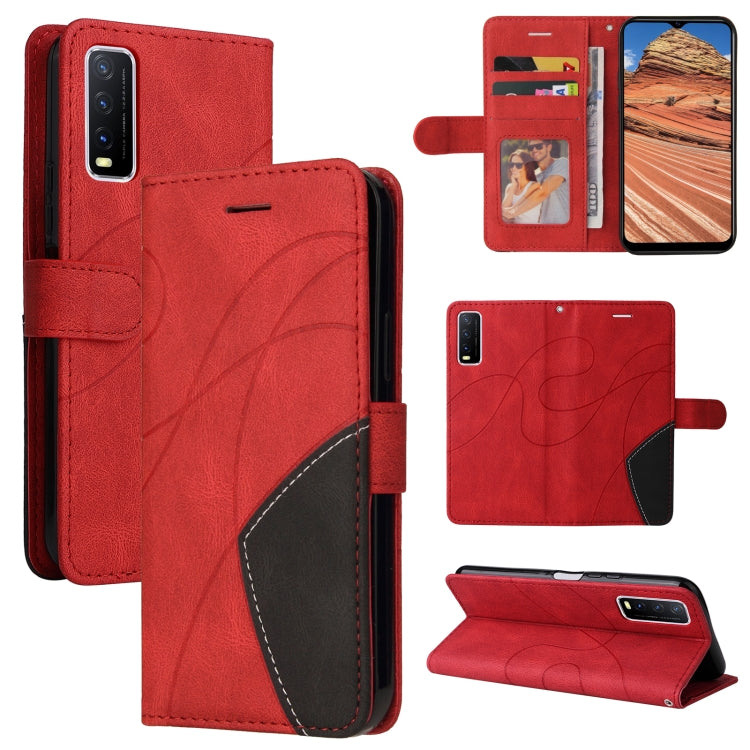 For vivo Y20/Y20A/Y20s/Y20i/Y20G Dual-color Splicing Horizontal Flip PU Leather Case with Holder & Card Slots & Wallet