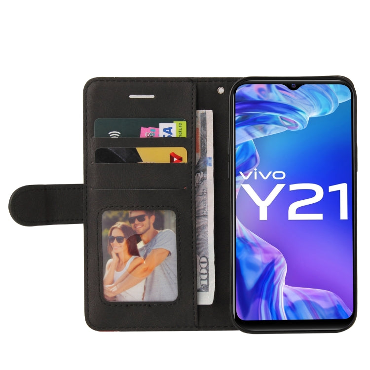 For vivo Y21 2020/Y21s/Y33s Dual-color Splicing Horizontal Flip PU Leather Case with Holder & Card Slots & Wallet