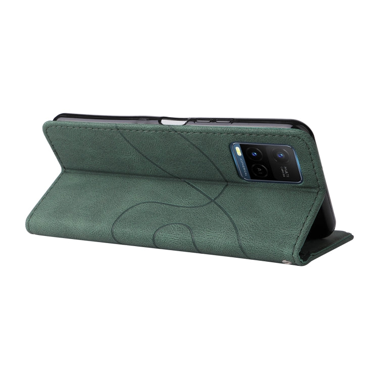 For vivo Y21 2020/Y21s/Y33s Dual-color Splicing Horizontal Flip PU Leather Case with Holder & Card Slots & Wallet