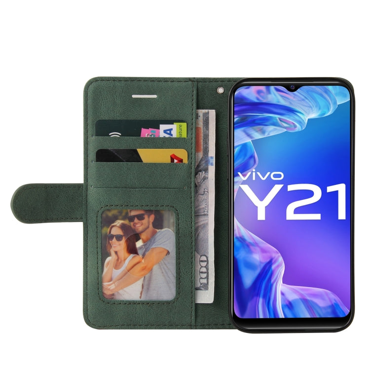 For vivo Y21 2020/Y21s/Y33s Dual-color Splicing Horizontal Flip PU Leather Case with Holder & Card Slots & Wallet