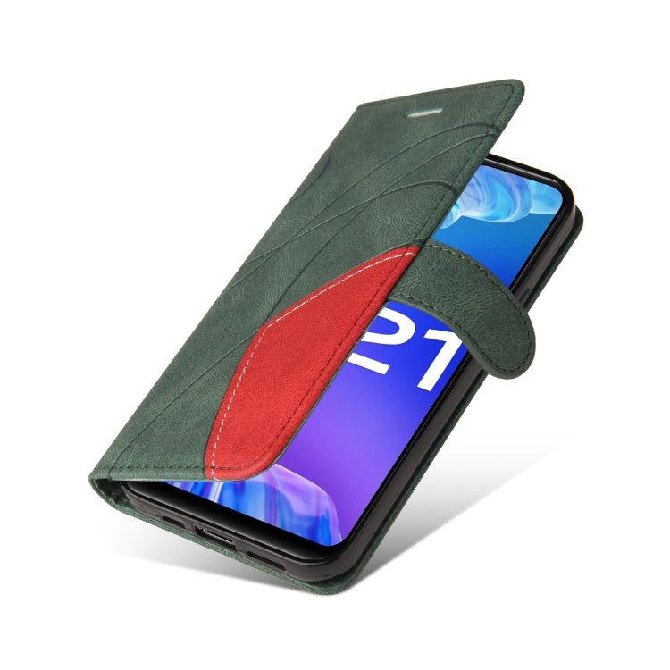 For vivo Y21 2020/Y21s/Y33s Dual-color Splicing Horizontal Flip PU Leather Case with Holder & Card Slots & Wallet