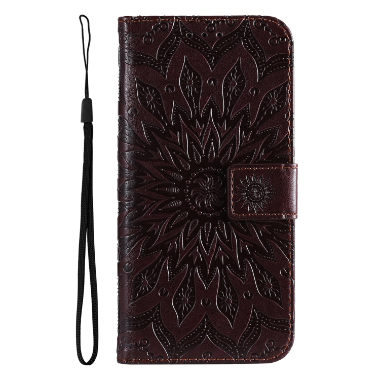 For vivo Y21/Y21s/Y33s Pressed Printing Sunflower Pattern Horizontal Flip PU Leather Case with Holder & Card Slots & Wallet & Lanyard