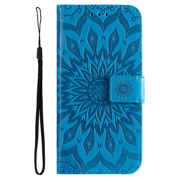 For vivo Y21/Y21s/Y33s Pressed Printing Sunflower Pattern Horizontal Flip PU Leather Case with Holder & Card Slots & Wallet & Lanyard