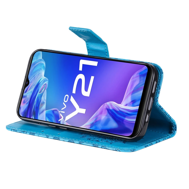 For vivo Y21/Y21s/Y33s Pressed Printing Sunflower Pattern Horizontal Flip PU Leather Case with Holder & Card Slots & Wallet & Lanyard