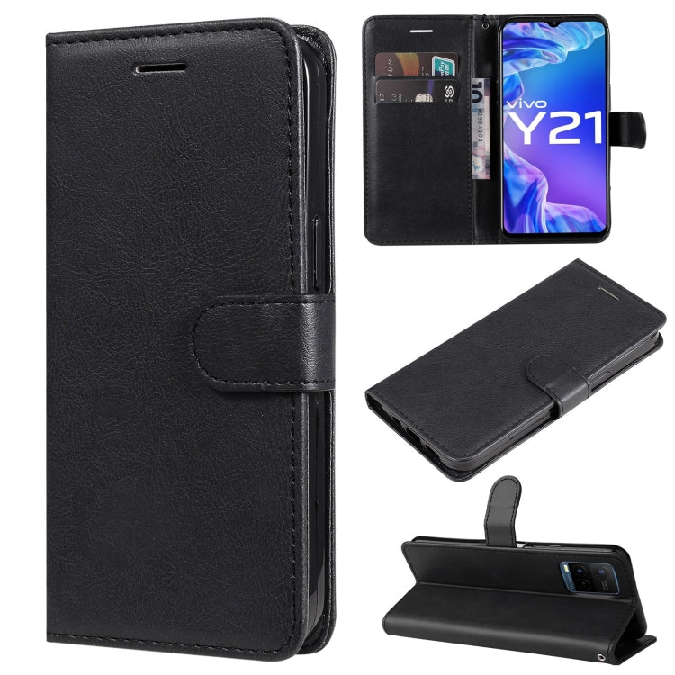 For vivo Y21 2021 / Y21s / Y33s Pure Color Horizontal Flip Leather Case with Holder & Card Slots & Wallet & Lanyard