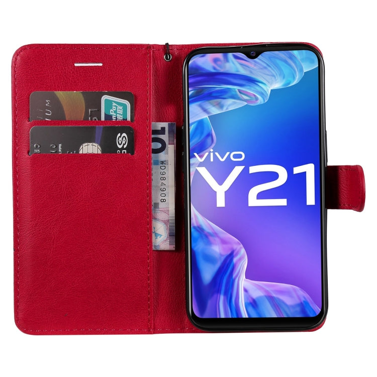 For vivo Y21 2021 / Y21s / Y33s Pure Color Horizontal Flip Leather Case with Holder & Card Slots & Wallet & Lanyard
