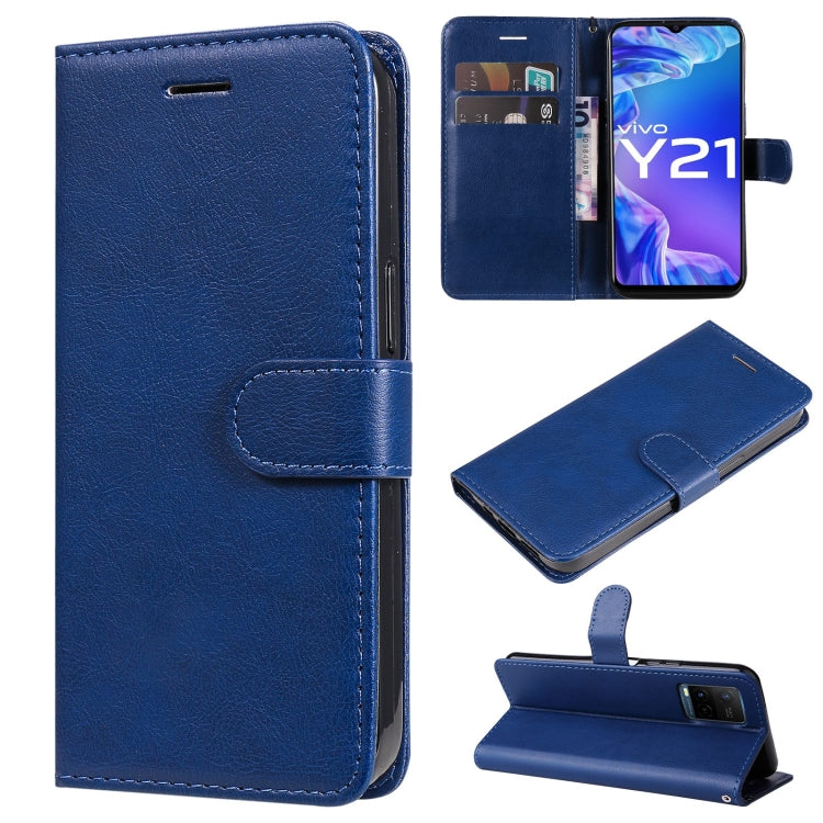 For vivo Y21 2021 / Y21s / Y33s Pure Color Horizontal Flip Leather Case with Holder & Card Slots & Wallet & Lanyard