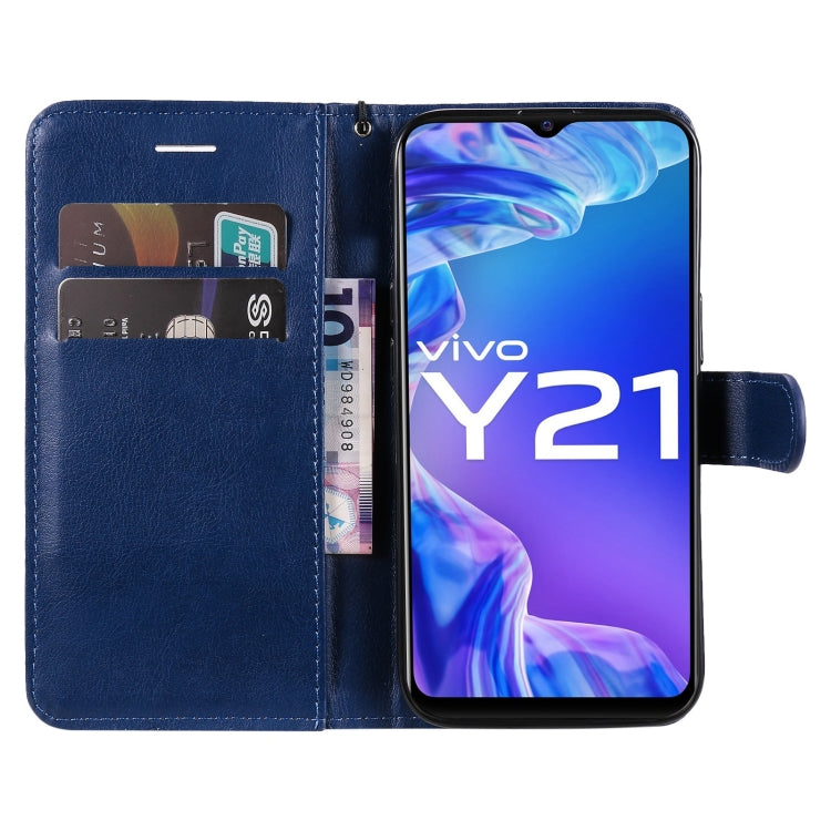 For vivo Y21 2021 / Y21s / Y33s Pure Color Horizontal Flip Leather Case with Holder & Card Slots & Wallet & Lanyard