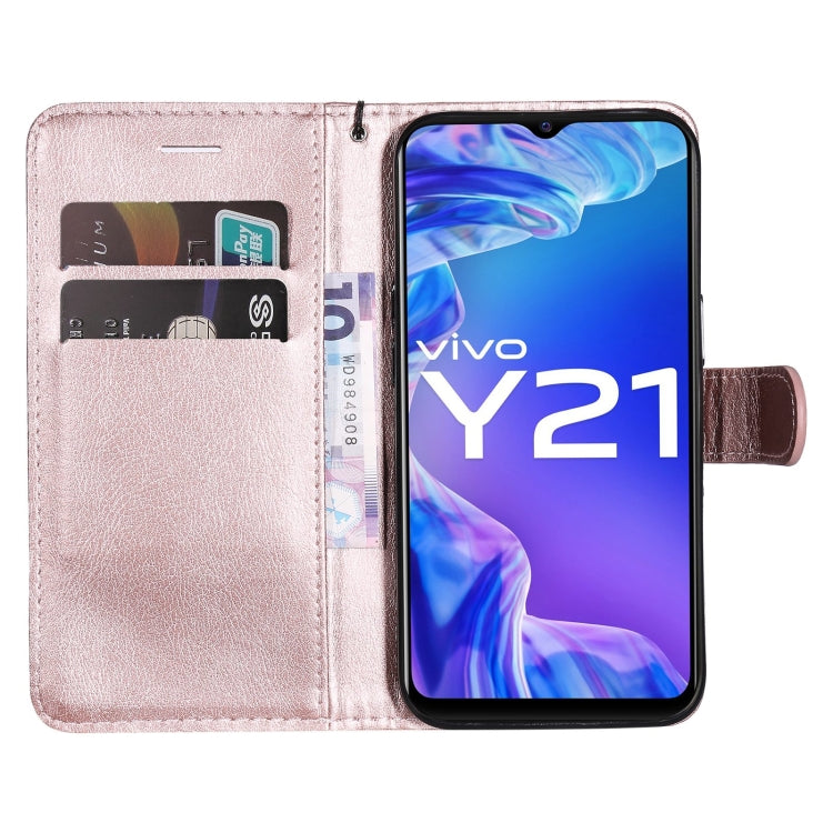 For vivo Y21 2021 / Y21s / Y33s Pure Color Horizontal Flip Leather Case with Holder & Card Slots & Wallet & Lanyard