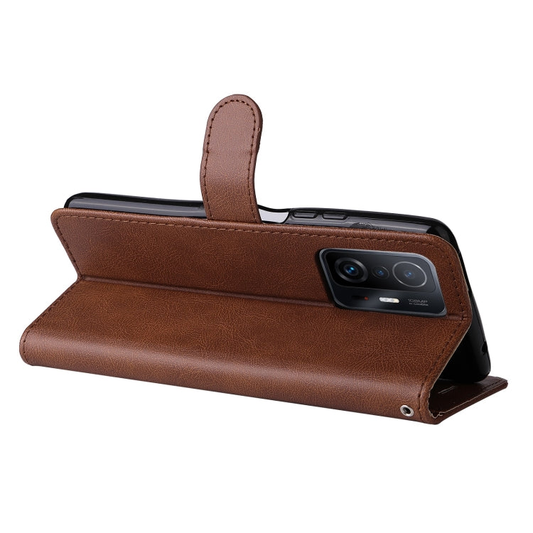 For Xiaomi Mi 11T / 11T Pro Pure Color Horizontal Flip Leather Case with Holder & Card Slots & Wallet & Lanyard