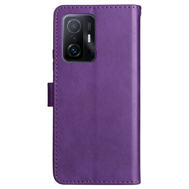 For Xiaomi Mi 11T / 11T Pro Pure Color Horizontal Flip Leather Case with Holder & Card Slots & Wallet & Lanyard
