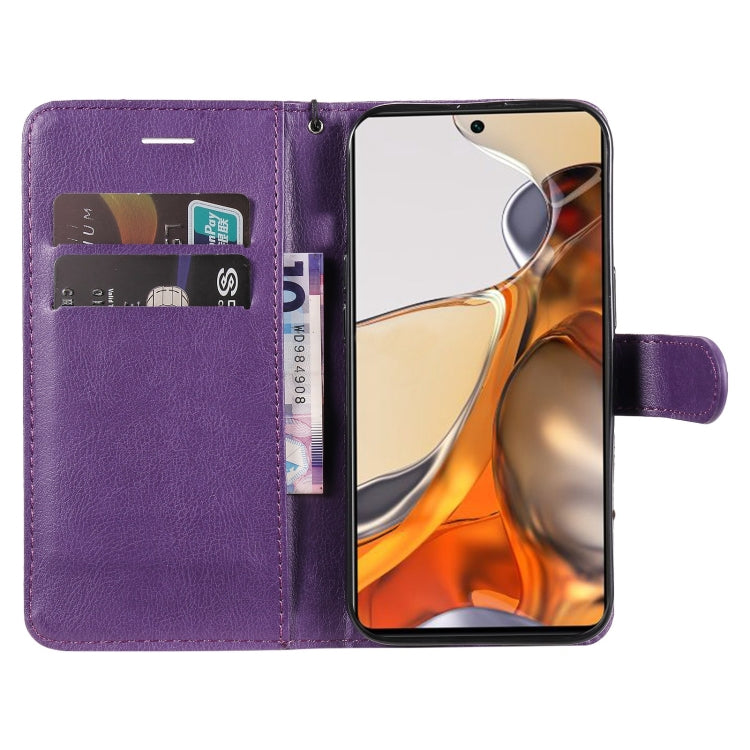 For Xiaomi Mi 11T / 11T Pro Pure Color Horizontal Flip Leather Case with Holder & Card Slots & Wallet & Lanyard