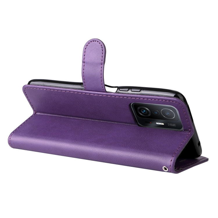 For Xiaomi Mi 11T / 11T Pro Pure Color Horizontal Flip Leather Case with Holder & Card Slots & Wallet & Lanyard