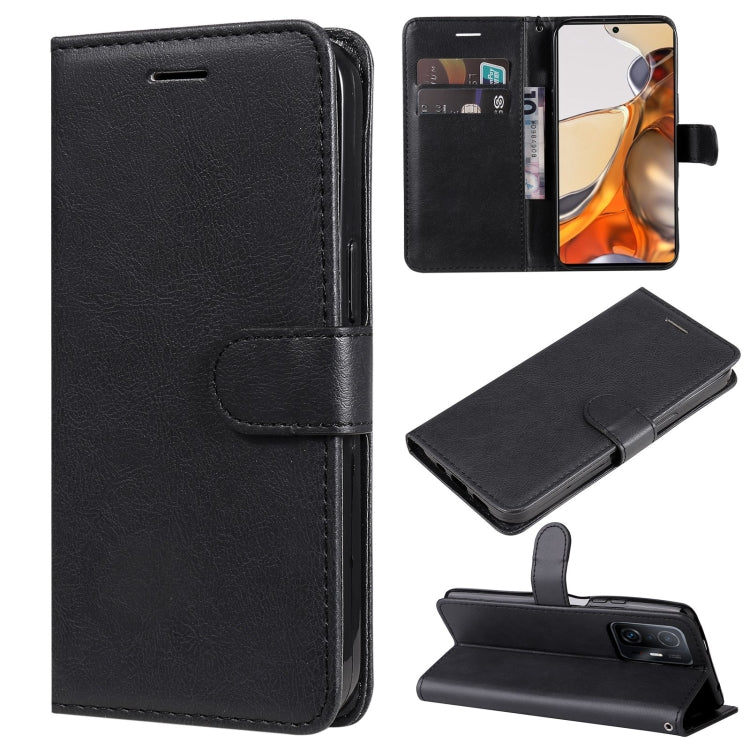 For Xiaomi Mi 11T / 11T Pro Pure Color Horizontal Flip Leather Case with Holder & Card Slots & Wallet & Lanyard