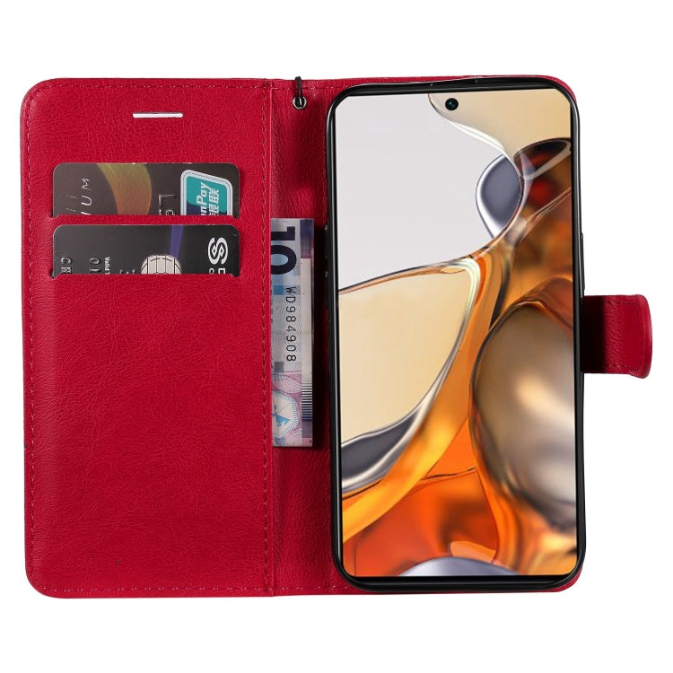 For Xiaomi Mi 11T / 11T Pro Pure Color Horizontal Flip Leather Case with Holder & Card Slots & Wallet & Lanyard