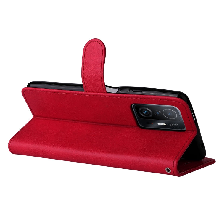 For Xiaomi Mi 11T / 11T Pro Pure Color Horizontal Flip Leather Case with Holder & Card Slots & Wallet & Lanyard