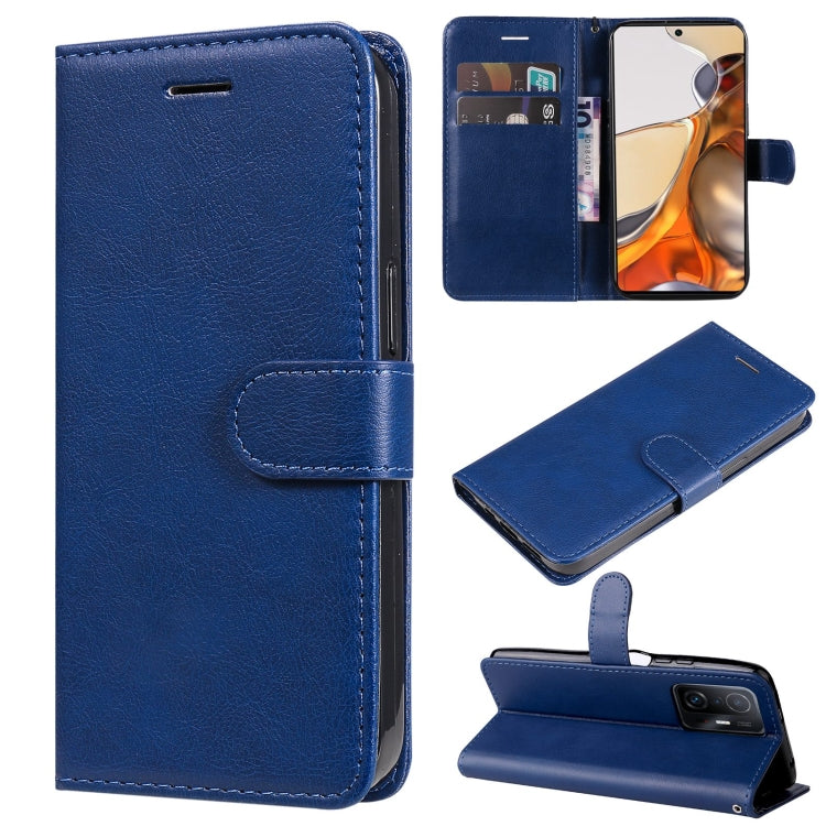 For Xiaomi Mi 11T / 11T Pro Pure Color Horizontal Flip Leather Case with Holder & Card Slots & Wallet & Lanyard