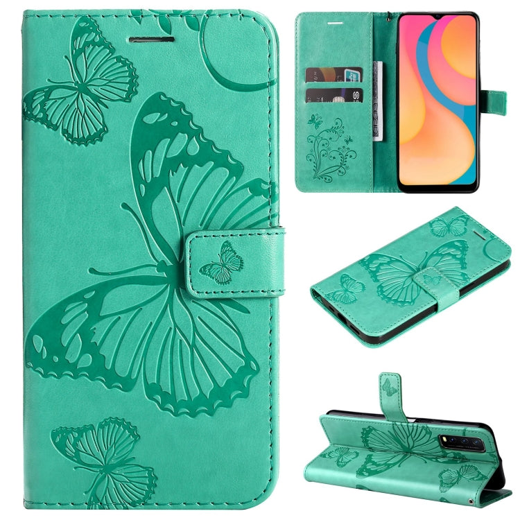 For vivo Y20 / Y20a / Y20s Pressed Printing Butterfly Pattern Horizontal Flip PU Leather Case with Holder & Card Slots & Wallet & Lanyard