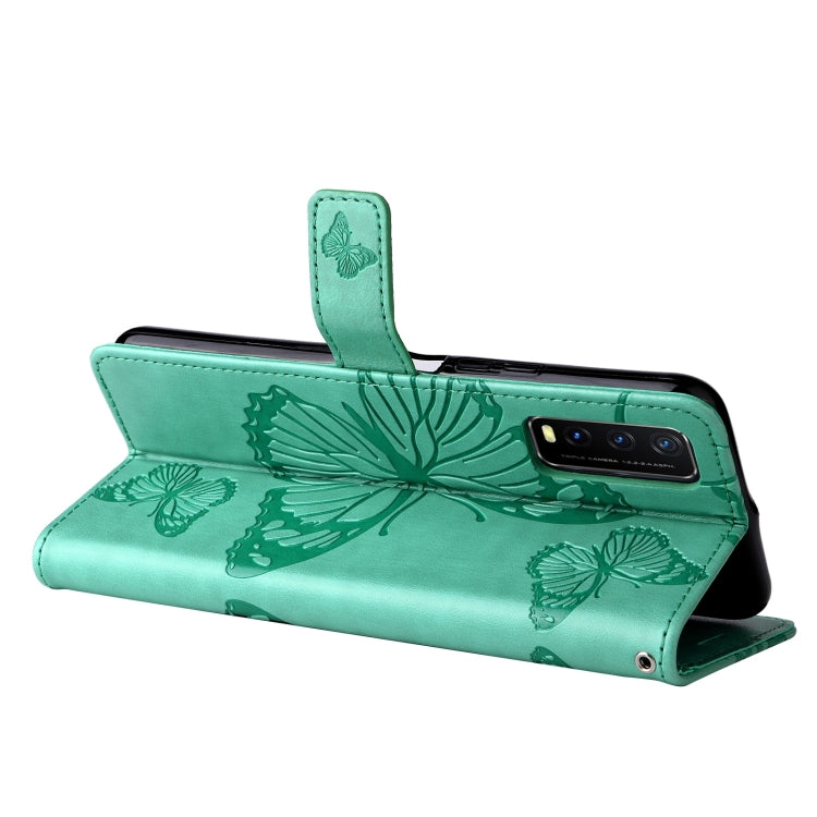 For vivo Y20 / Y20a / Y20s Pressed Printing Butterfly Pattern Horizontal Flip PU Leather Case with Holder & Card Slots & Wallet & Lanyard
