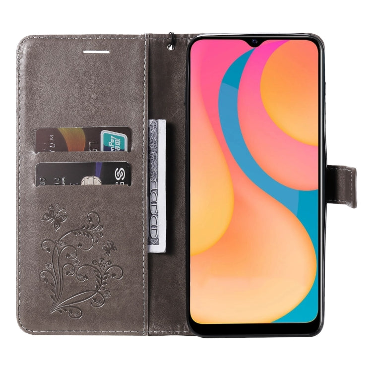 For vivo Y20 / Y20a / Y20s Pressed Printing Butterfly Pattern Horizontal Flip PU Leather Case with Holder & Card Slots & Wallet & Lanyard