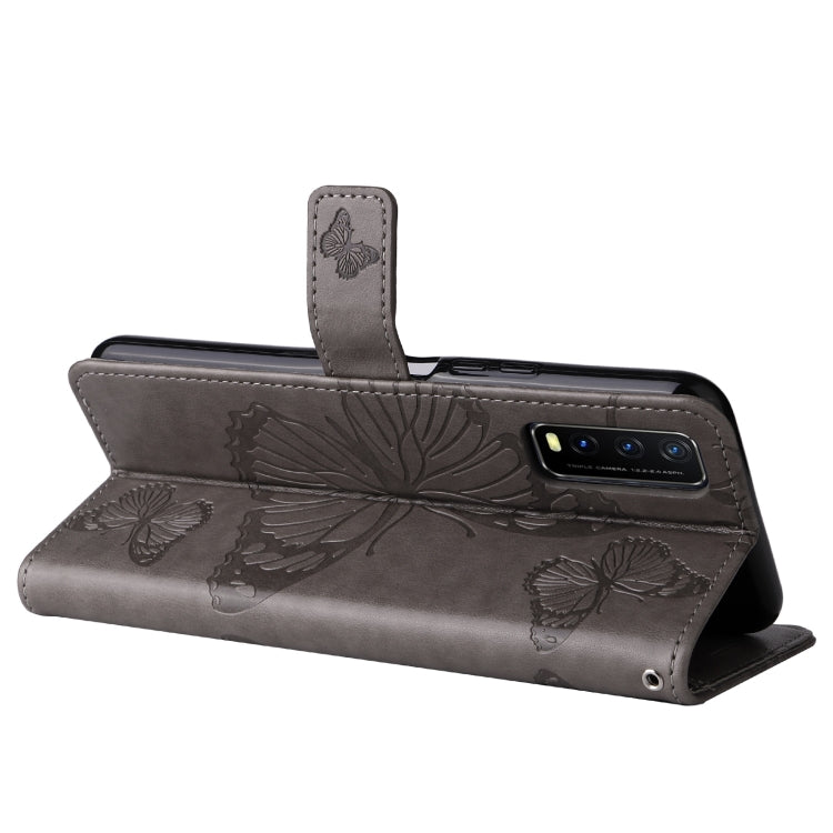 For vivo Y20 / Y20a / Y20s Pressed Printing Butterfly Pattern Horizontal Flip PU Leather Case with Holder & Card Slots & Wallet & Lanyard