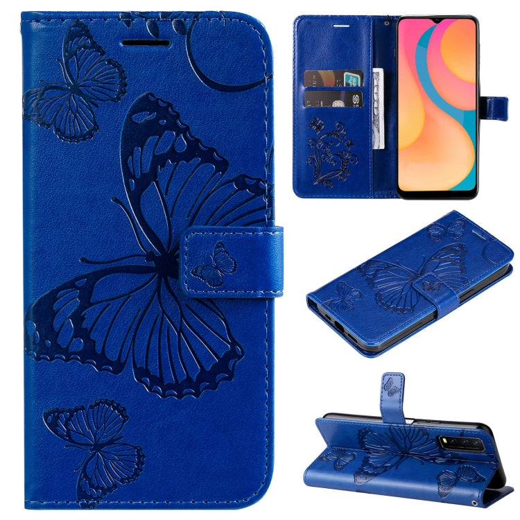 For vivo Y20 / Y20a / Y20s Pressed Printing Butterfly Pattern Horizontal Flip PU Leather Case with Holder & Card Slots & Wallet & Lanyard