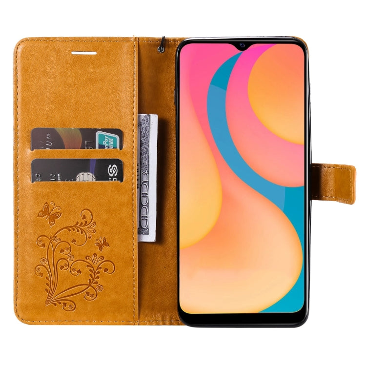 For vivo Y20 / Y20a / Y20s Pressed Printing Butterfly Pattern Horizontal Flip PU Leather Case with Holder & Card Slots & Wallet & Lanyard