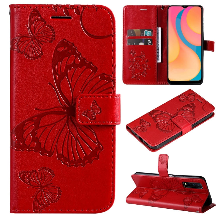 For vivo Y20 / Y20a / Y20s Pressed Printing Butterfly Pattern Horizontal Flip PU Leather Case with Holder & Card Slots & Wallet & Lanyard