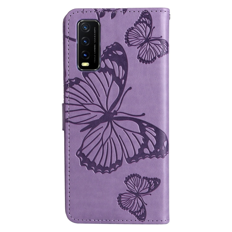 For vivo Y20 / Y20a / Y20s Pressed Printing Butterfly Pattern Horizontal Flip PU Leather Case with Holder & Card Slots & Wallet & Lanyard