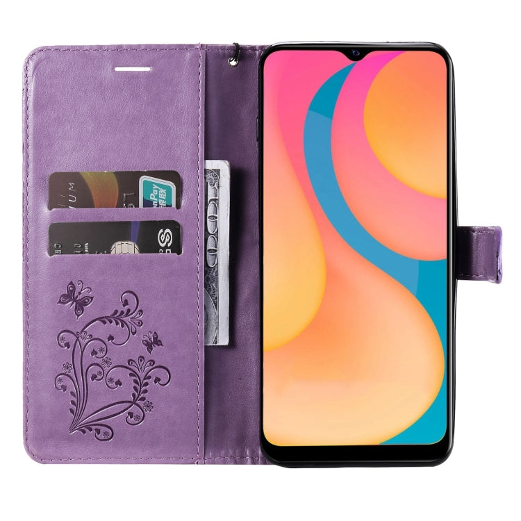 For vivo Y20 / Y20a / Y20s Pressed Printing Butterfly Pattern Horizontal Flip PU Leather Case with Holder & Card Slots & Wallet & Lanyard
