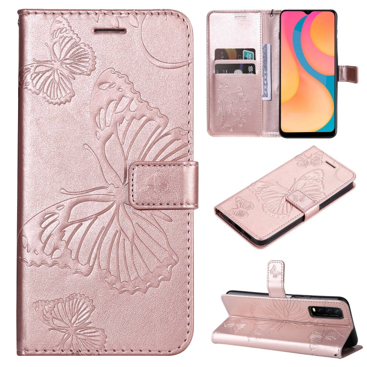 For vivo Y20 / Y20a / Y20s Pressed Printing Butterfly Pattern Horizontal Flip PU Leather Case with Holder & Card Slots & Wallet & Lanyard