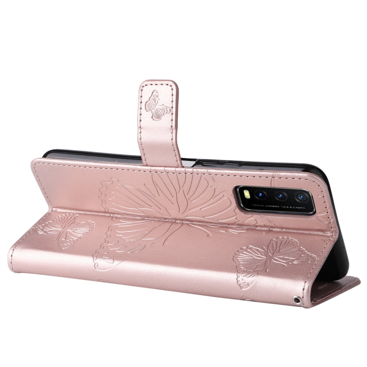 For vivo Y20 / Y20a / Y20s Pressed Printing Butterfly Pattern Horizontal Flip PU Leather Case with Holder & Card Slots & Wallet & Lanyard