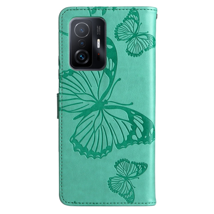 For Xiaomi Mi 11T / 11T Pro Pressed Printing Butterfly Pattern Horizontal Flip PU Leather Case with Holder & Card Slots & Wallet & Lanyard