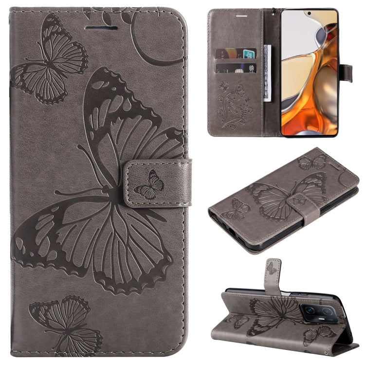 For Xiaomi Mi 11T / 11T Pro Pressed Printing Butterfly Pattern Horizontal Flip PU Leather Case with Holder & Card Slots & Wallet & Lanyard