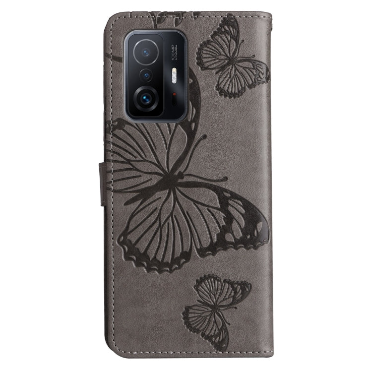 For Xiaomi Mi 11T / 11T Pro Pressed Printing Butterfly Pattern Horizontal Flip PU Leather Case with Holder & Card Slots & Wallet & Lanyard