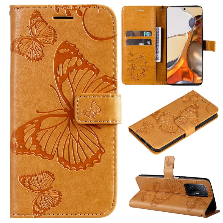 For Xiaomi Mi 11T / 11T Pro Pressed Printing Butterfly Pattern Horizontal Flip PU Leather Case with Holder & Card Slots & Wallet & Lanyard