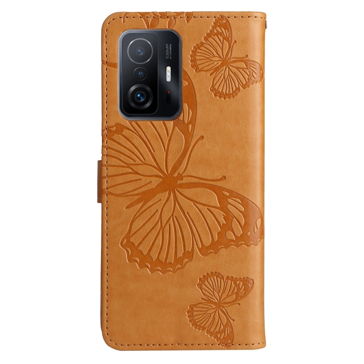 For Xiaomi Mi 11T / 11T Pro Pressed Printing Butterfly Pattern Horizontal Flip PU Leather Case with Holder & Card Slots & Wallet & Lanyard