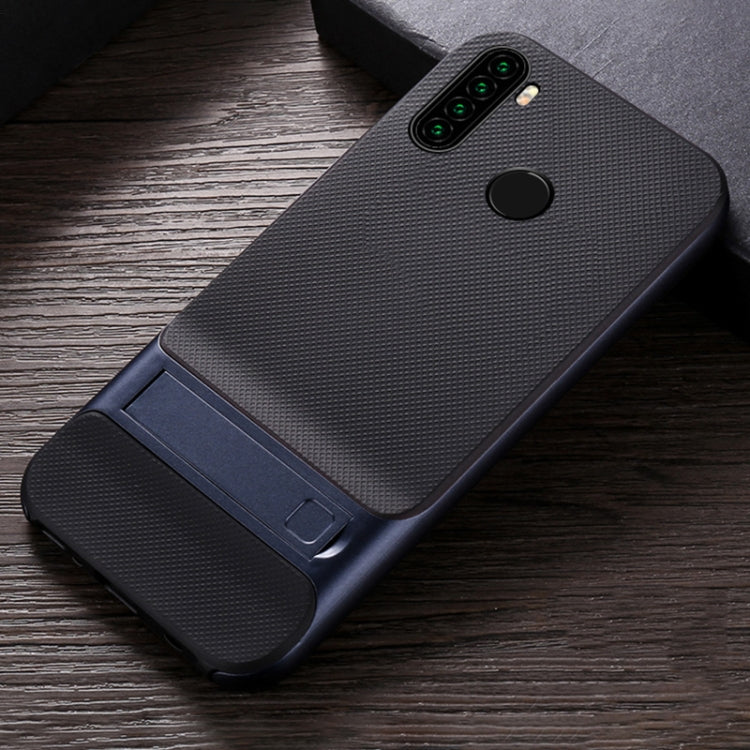 For Xiaomi Redmi Note 8 Plaid Texture Non-slip TPU + PC Case with Holder