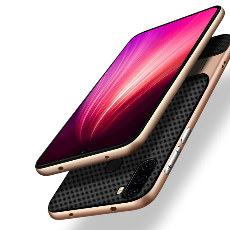 For Xiaomi Redmi Note 8 Plaid Texture Non-slip TPU + PC Case with Holder