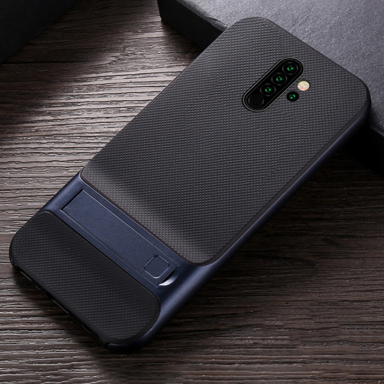 For Xiaomi Redmi Note 8 Pro Plaid Texture Non-slip TPU + PC Case with Holder