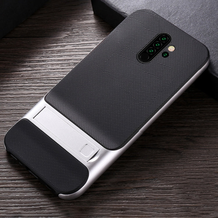 For Xiaomi Redmi Note 8 Pro Plaid Texture Non-slip TPU + PC Case with Holder