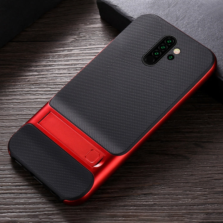 For Xiaomi Redmi Note 8 Pro Plaid Texture Non-slip TPU + PC Case with Holder