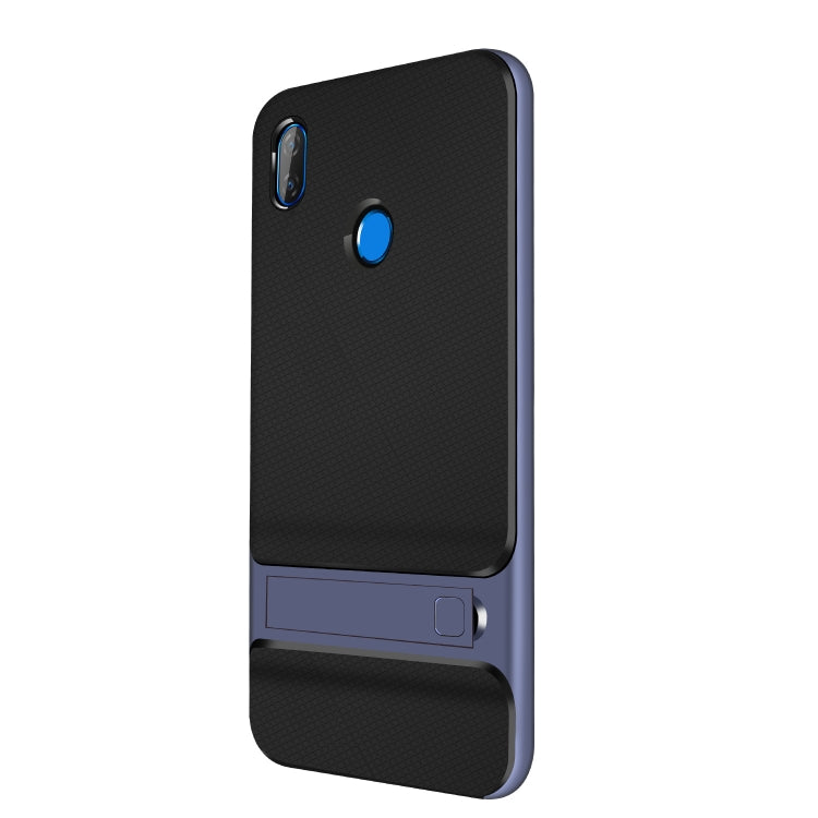 For Xiaomi Redmi Note 6 Pro Plaid Texture Non-slip TPU + PC Case with Holder
