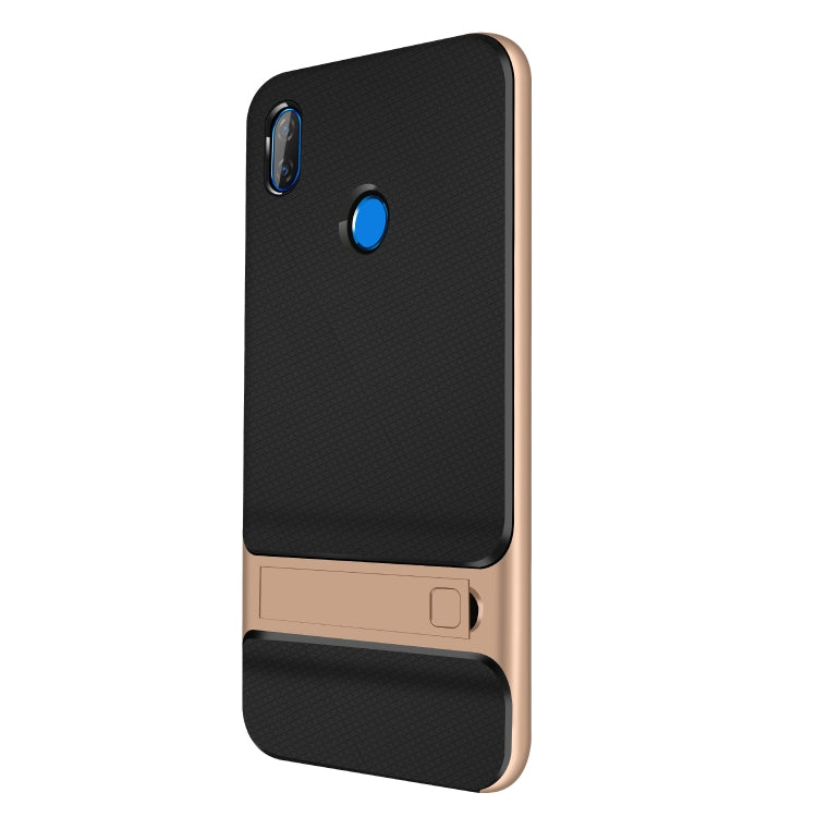 For Xiaomi Redmi Note 6 Pro Plaid Texture Non-slip TPU + PC Case with Holder