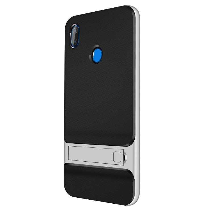 For Xiaomi Redmi Note 6 Pro Plaid Texture Non-slip TPU + PC Case with Holder