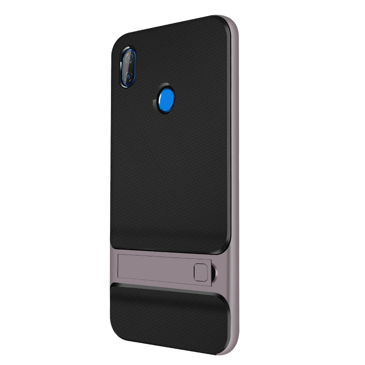 For Xiaomi Redmi Note 6 Pro Plaid Texture Non-slip TPU + PC Case with Holder